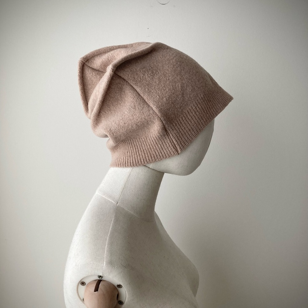 joodito origami crown 100% wool sweater cloche hat beanie bucket cap beige tan - Picture 5 of 10